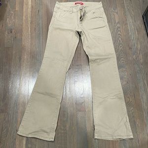 Khaki flare leg pants